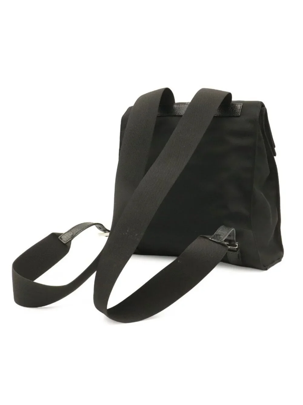 Gucci Jackie Backpack Nylon Leather Black Silver